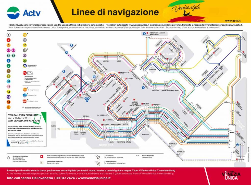 Plan vaporetto Venise