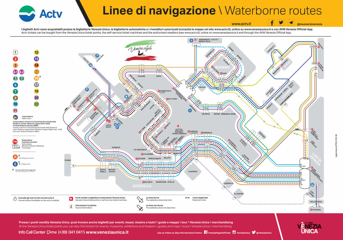Plan vaporetto Venedig
