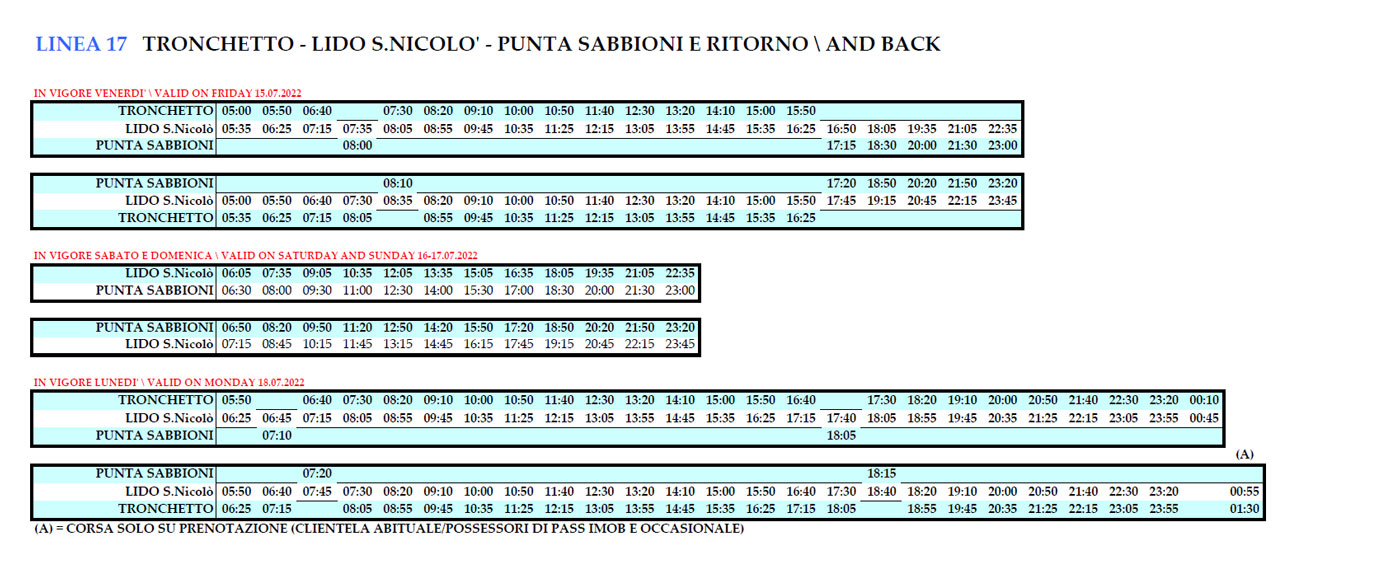 vaporetto 17 horaire et plan vaporetto