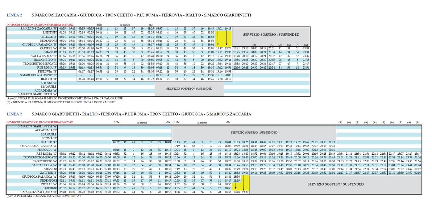 vaporetto 2 horaire et plan vaporetto